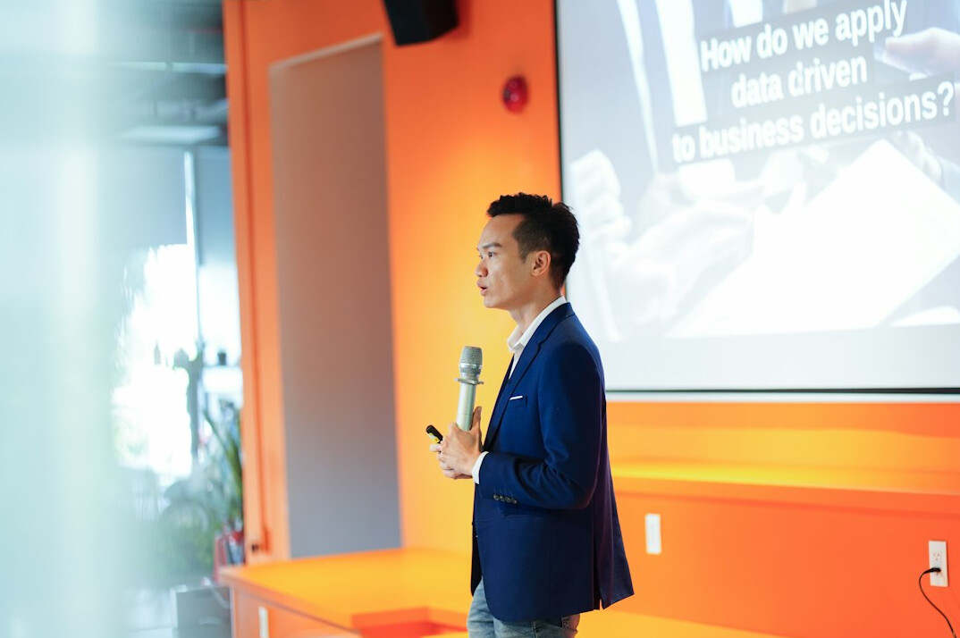 person giving speech